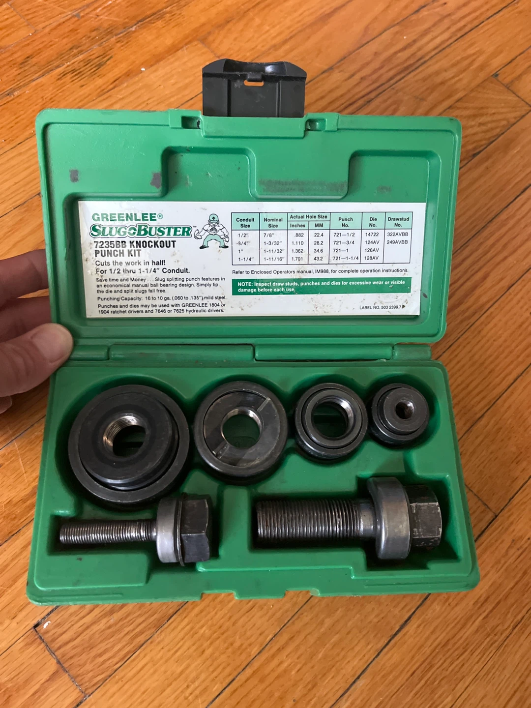Greenlee Slug Buster 7235BB Knockout Punch Set