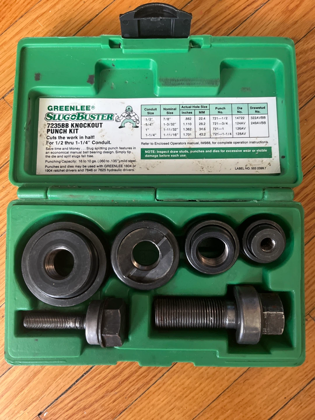 Greenlee Slug Buster 7235BB Knockout Punch Set - photo 4