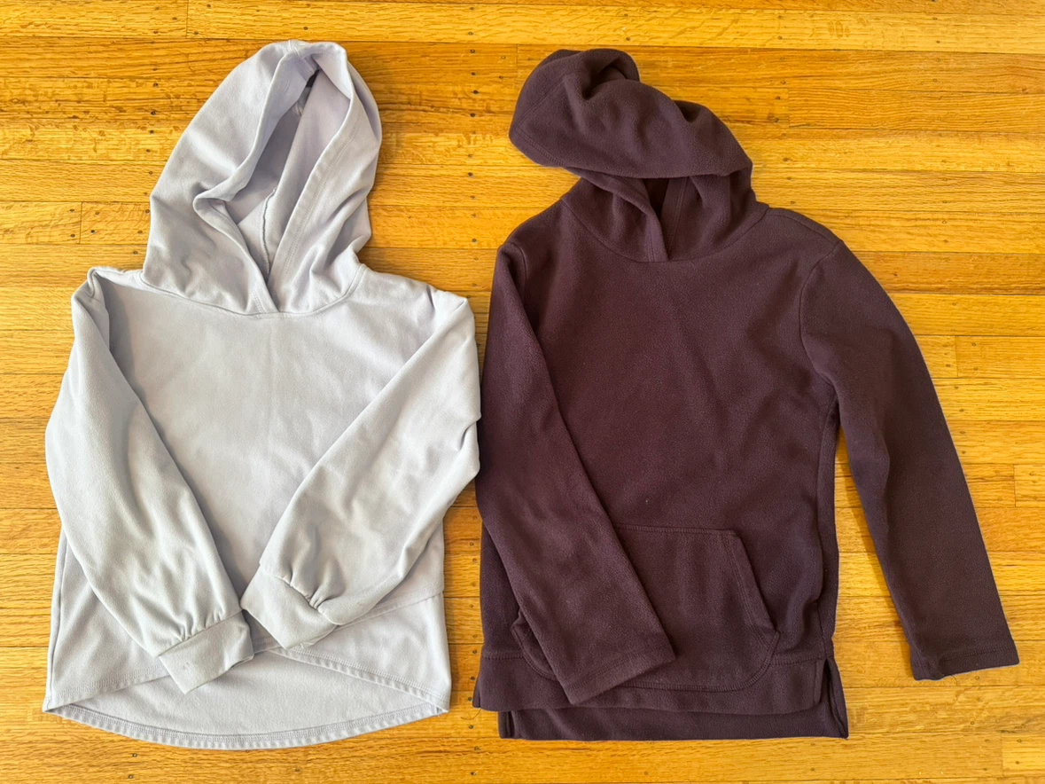 Two fleece hoodies