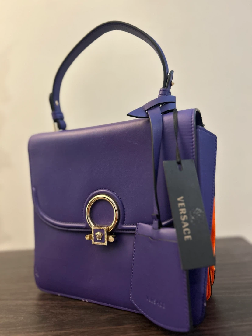 Versace Purple Leather Handbag