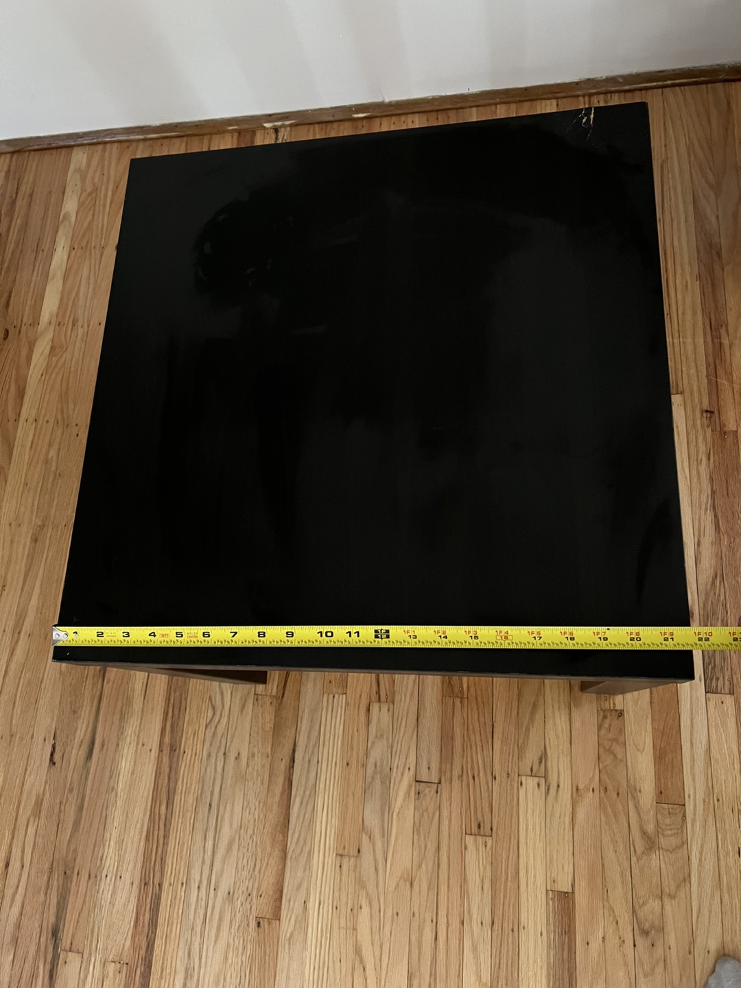 Black square coffee table