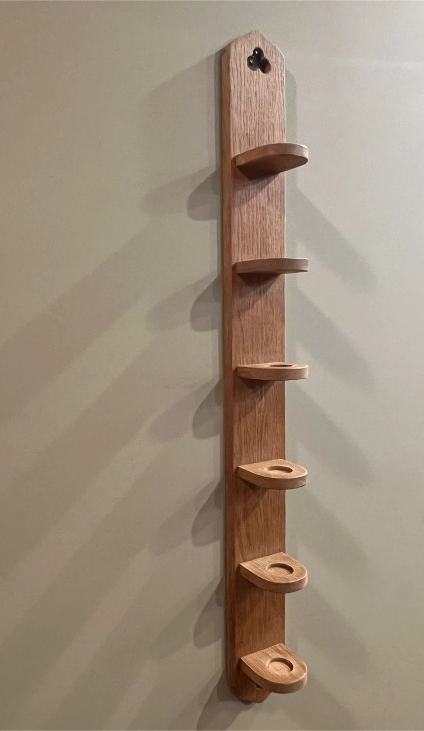 Solid White Oak Vertical Display Shelf/Rack