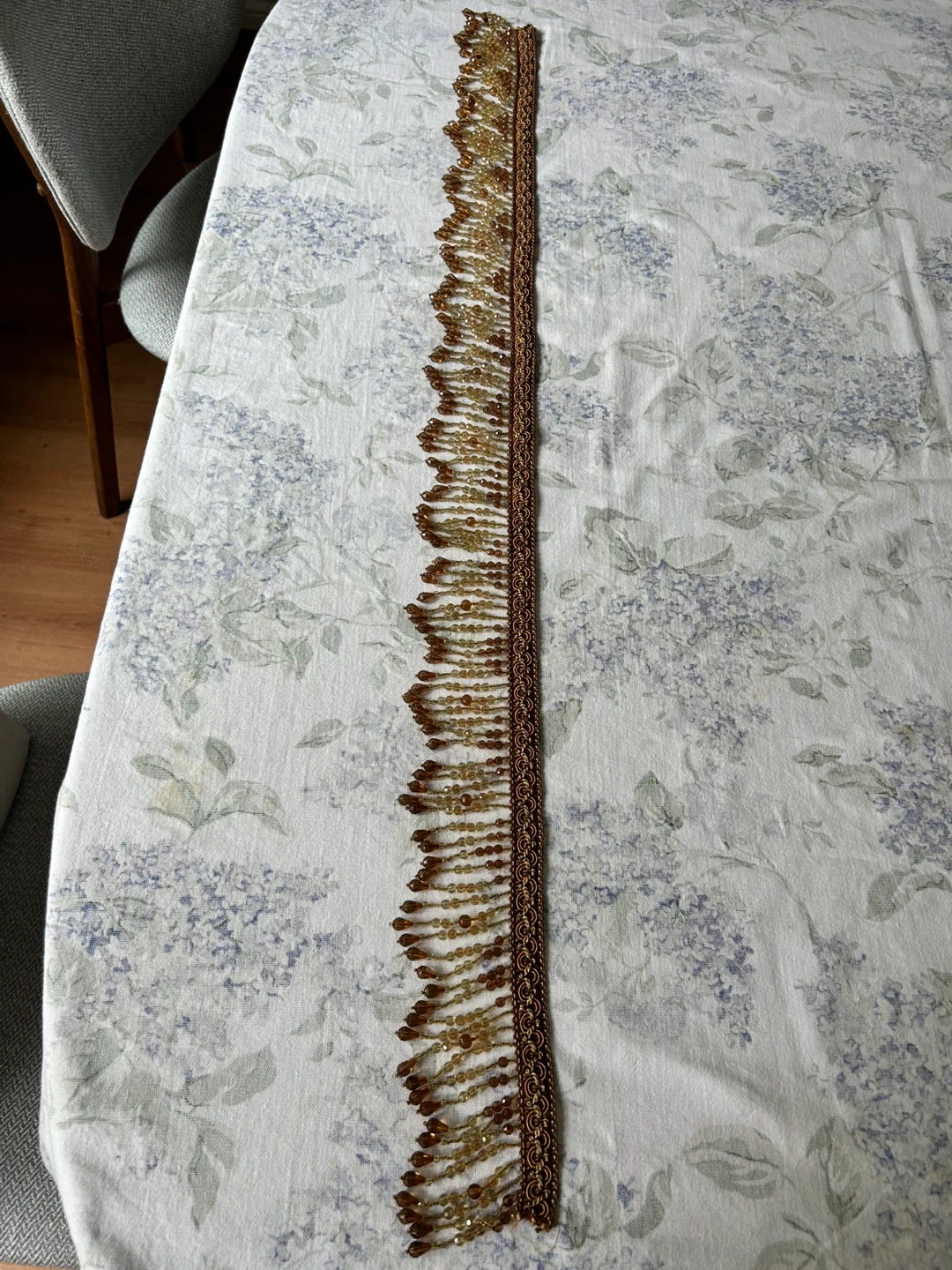 Beaded Fringe Trim, Amber and Brown