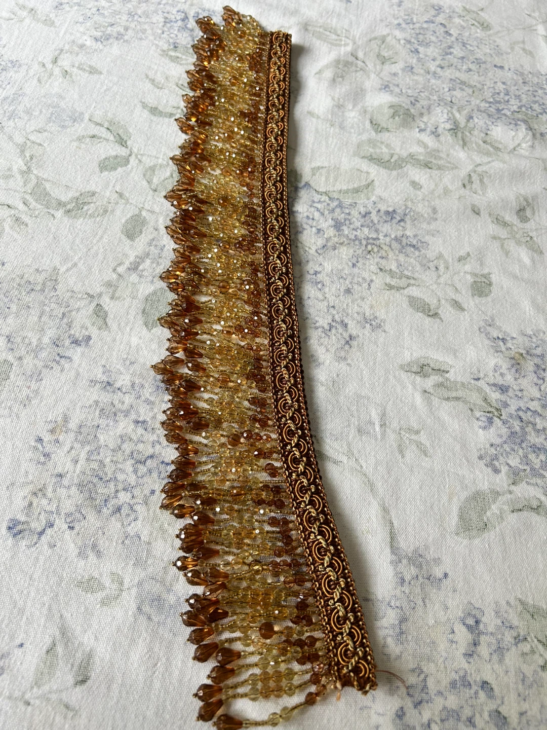 Beaded Fringe Trim, Amber and Brown - photo 2