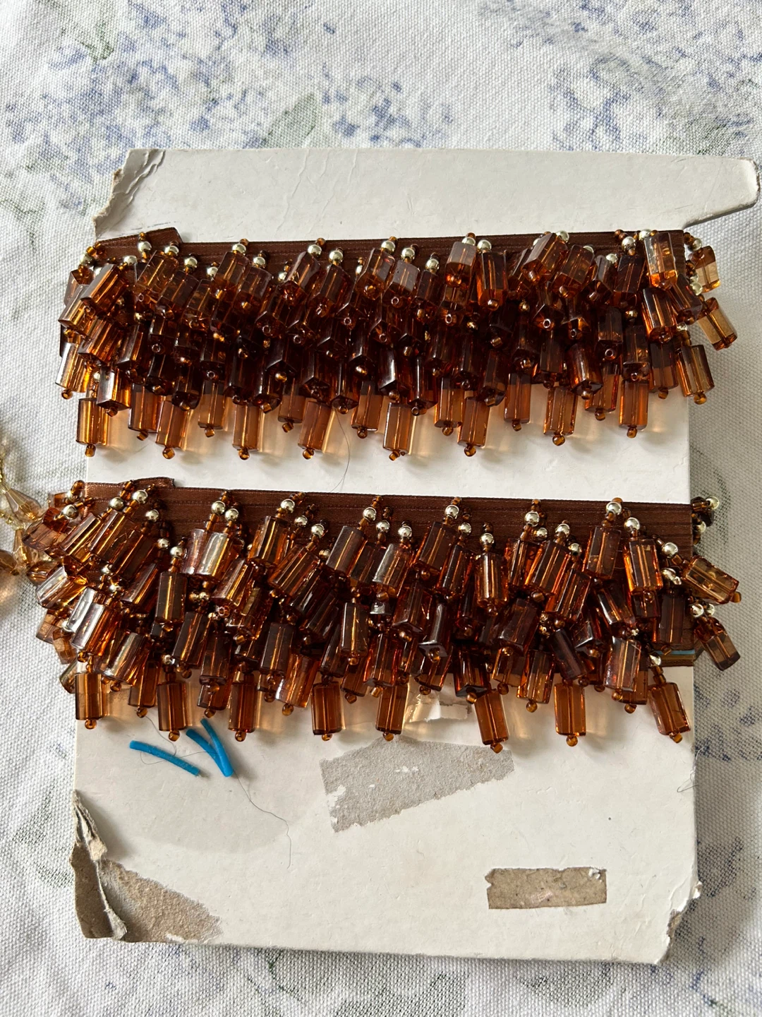 Cognac Acrylic Beaded Trim 10 Metres - photo 3