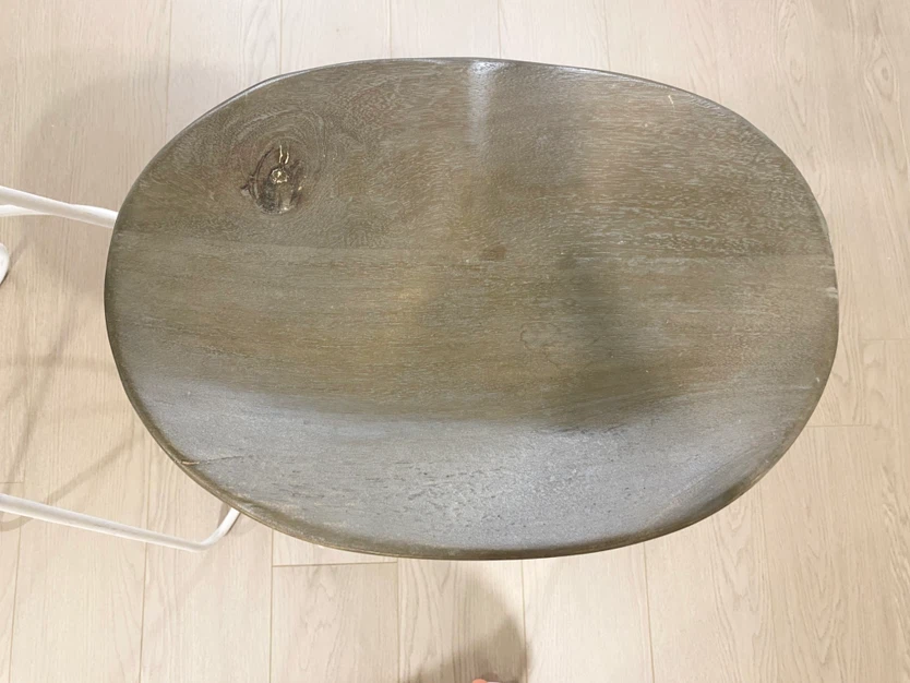 Set of 3 Solid Wood 25” Counter Stools Gray and White - photo 4