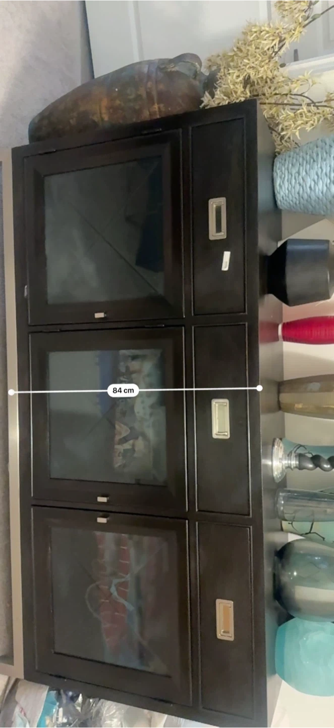 🗄️Dark Wood Buffet Cabinet with Glass Doors - photo 5