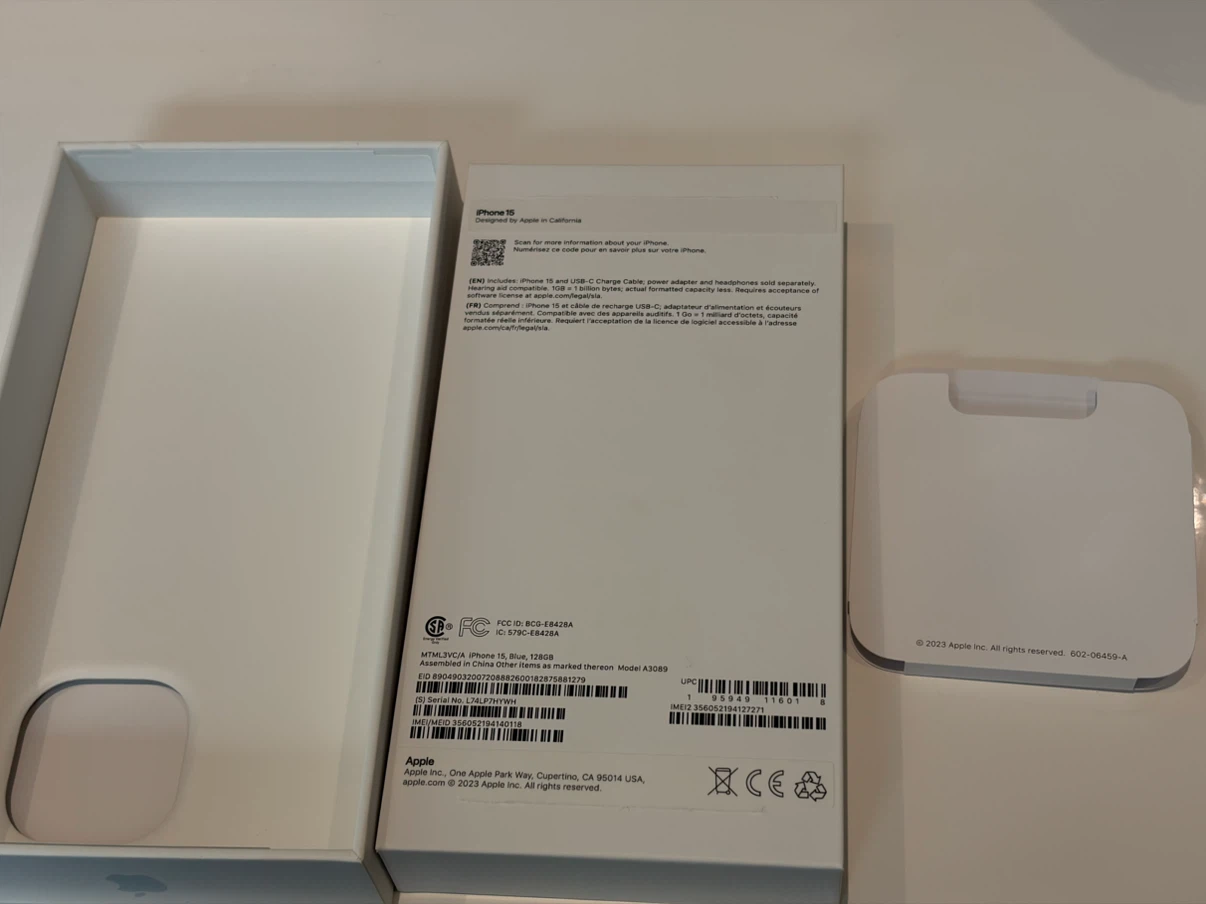 iPhone 15 Box (Light Blue) – Box Only - photo 2