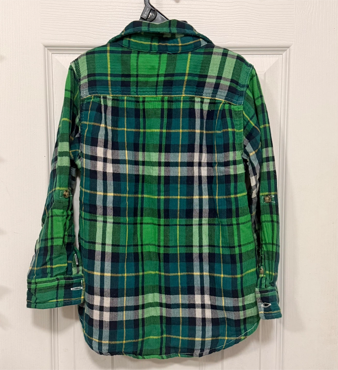 Baby Gap Green Plaid Flannel Shirt 5 years size - photo 2