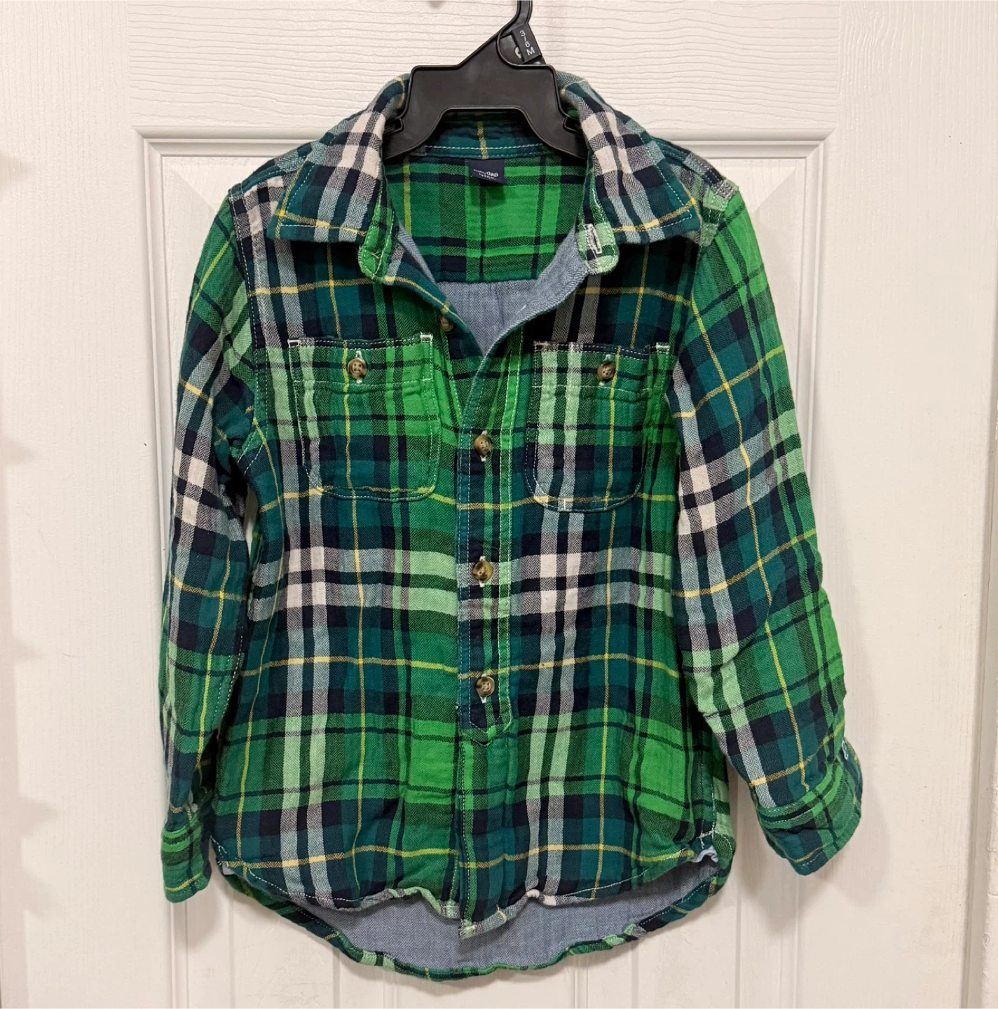 Baby Gap Green Plaid Flannel Shirt 5 years size