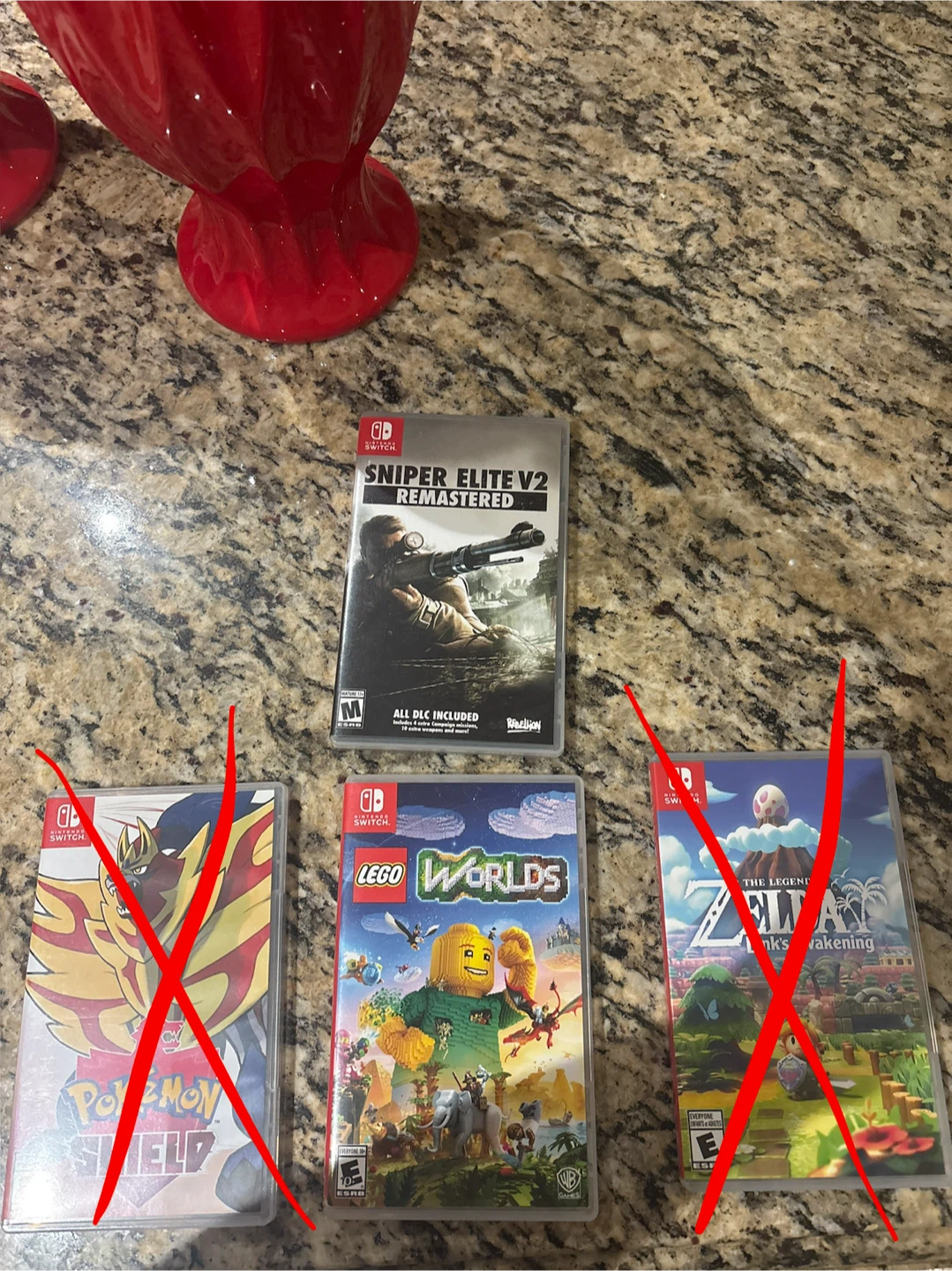 Pokémon shield,Sniper Elite V2,Lego Worlds