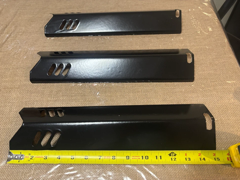 Set of 3 Black Metal Grill Heat Plates