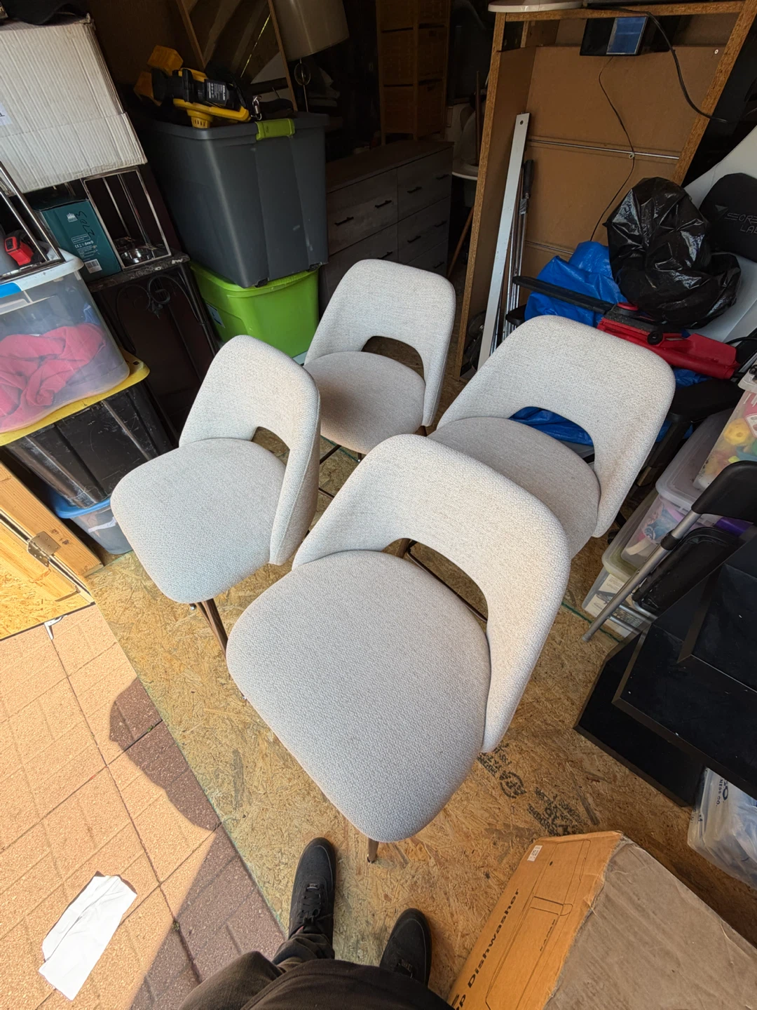 Set of 4 Modern Upholstered Bar Stools
