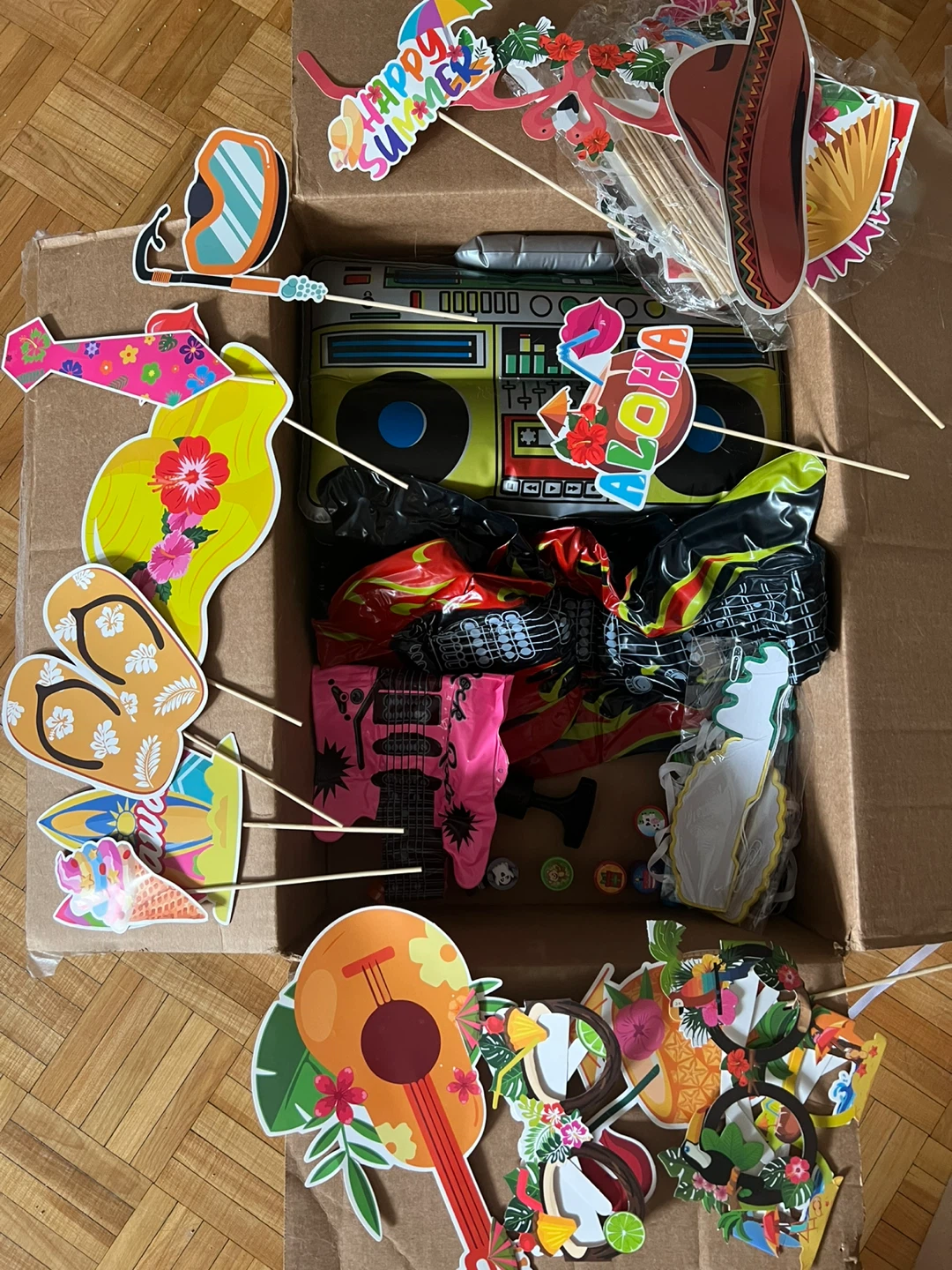 80s & Hawaiian Themed Party Decorations Bundle
