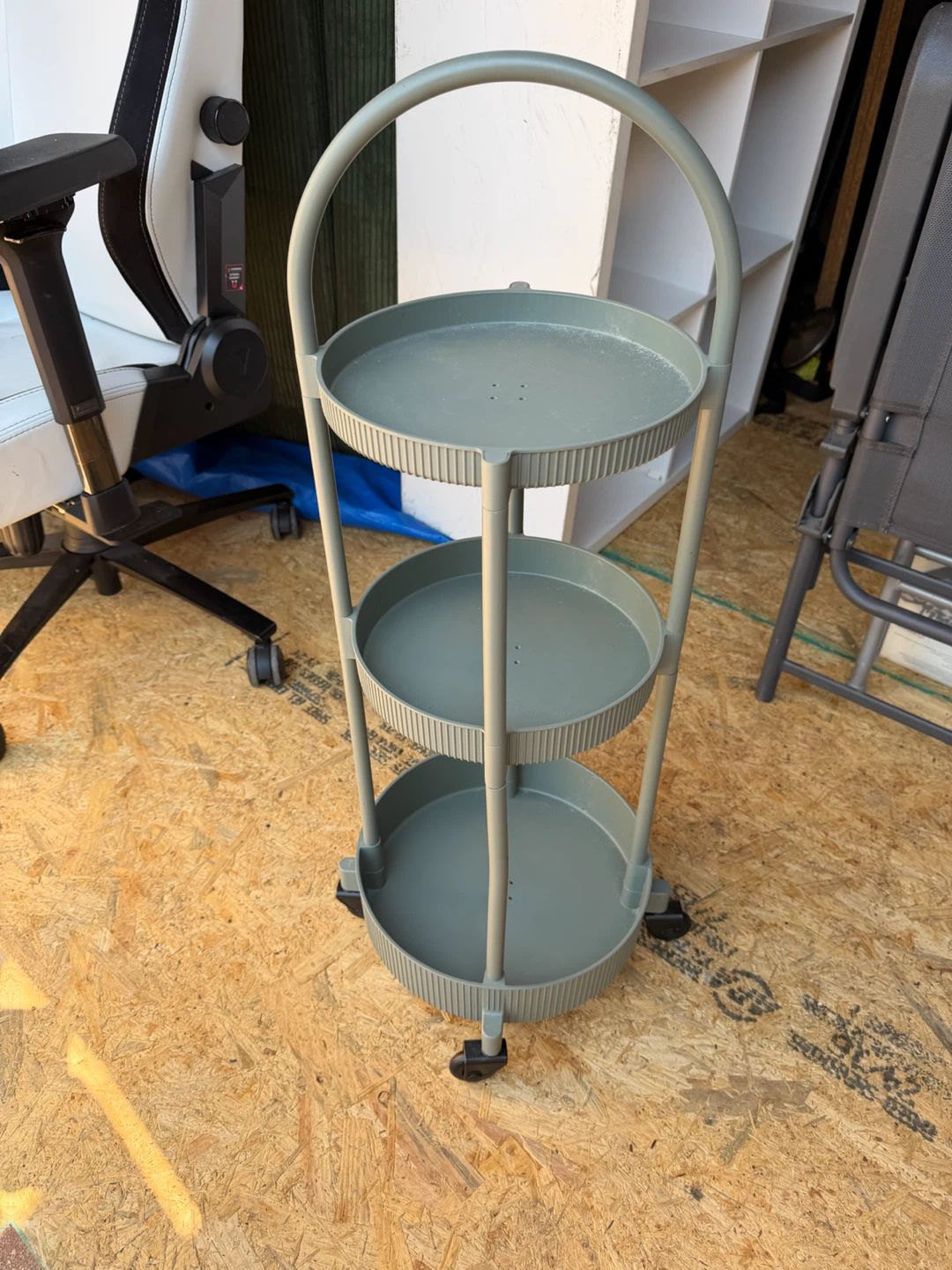 Sage Green Rolling Utility Cart - photo 2