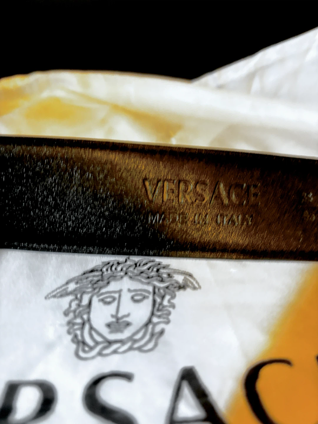 Versace Medusa Buckle Belt - Black Leather - photo 3