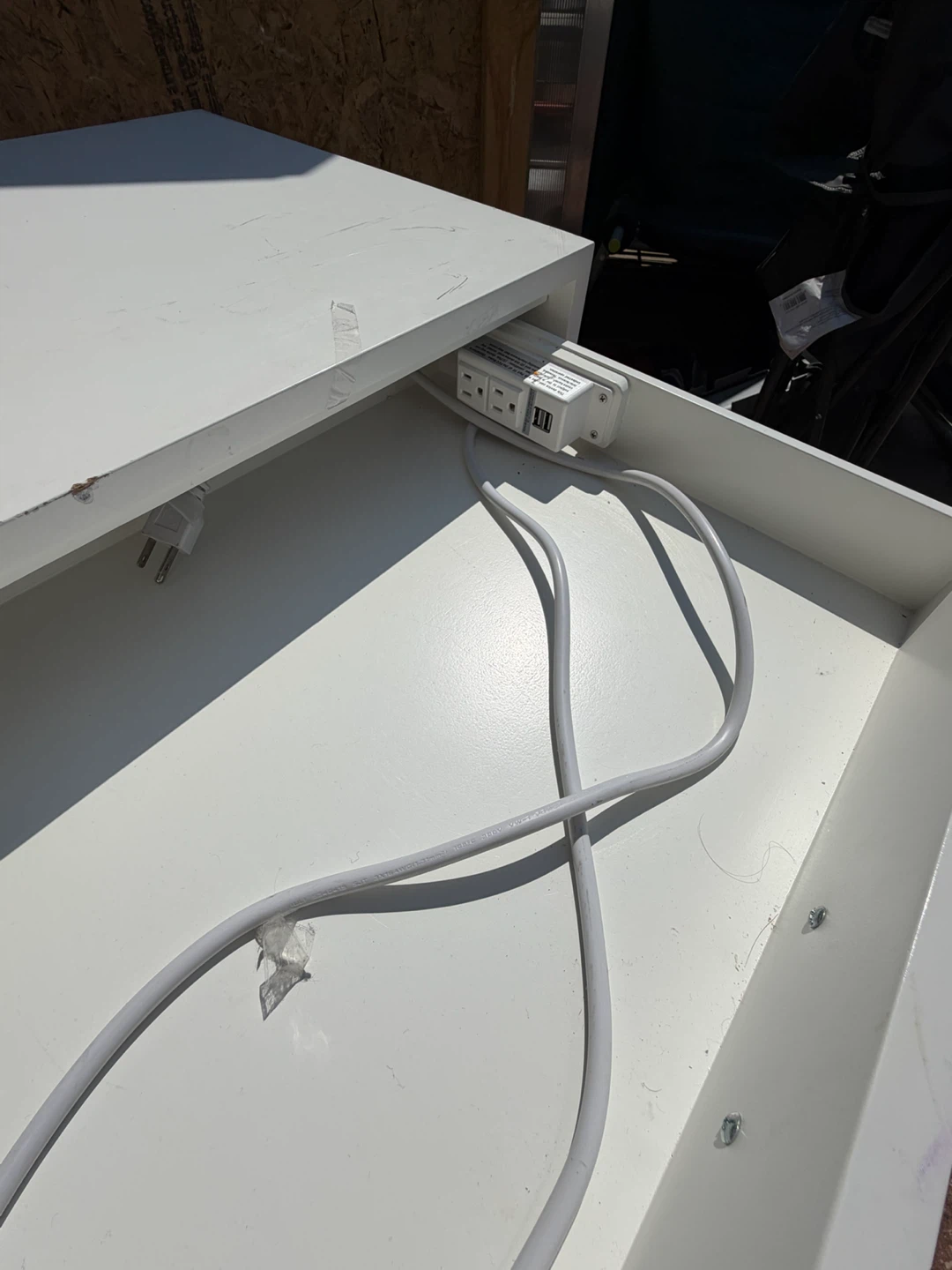 White Desk with Built-in Power Outlet - photo 4