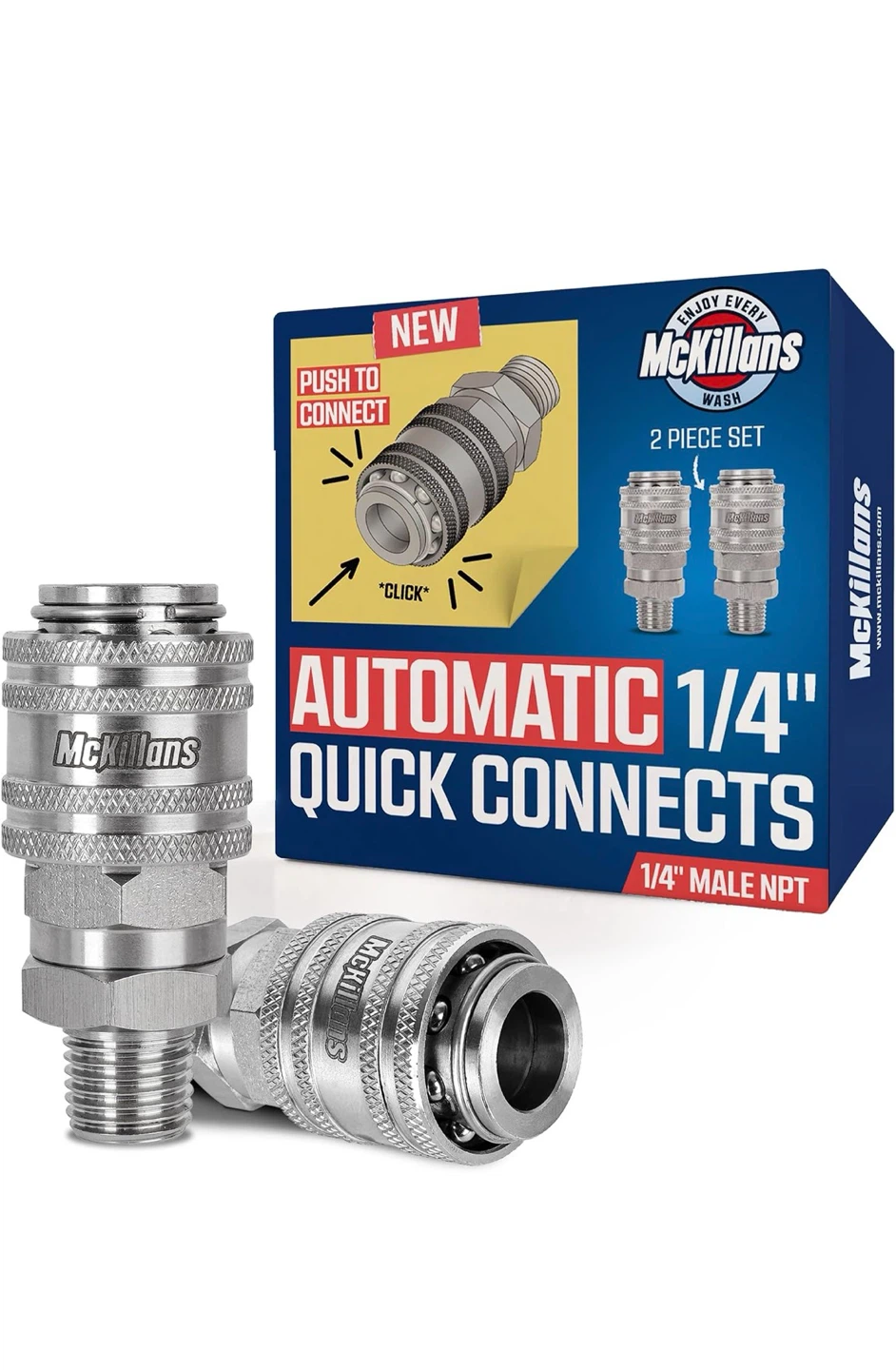 McKllans Automatic 1/4" Quick Connects (2 Piece Set)