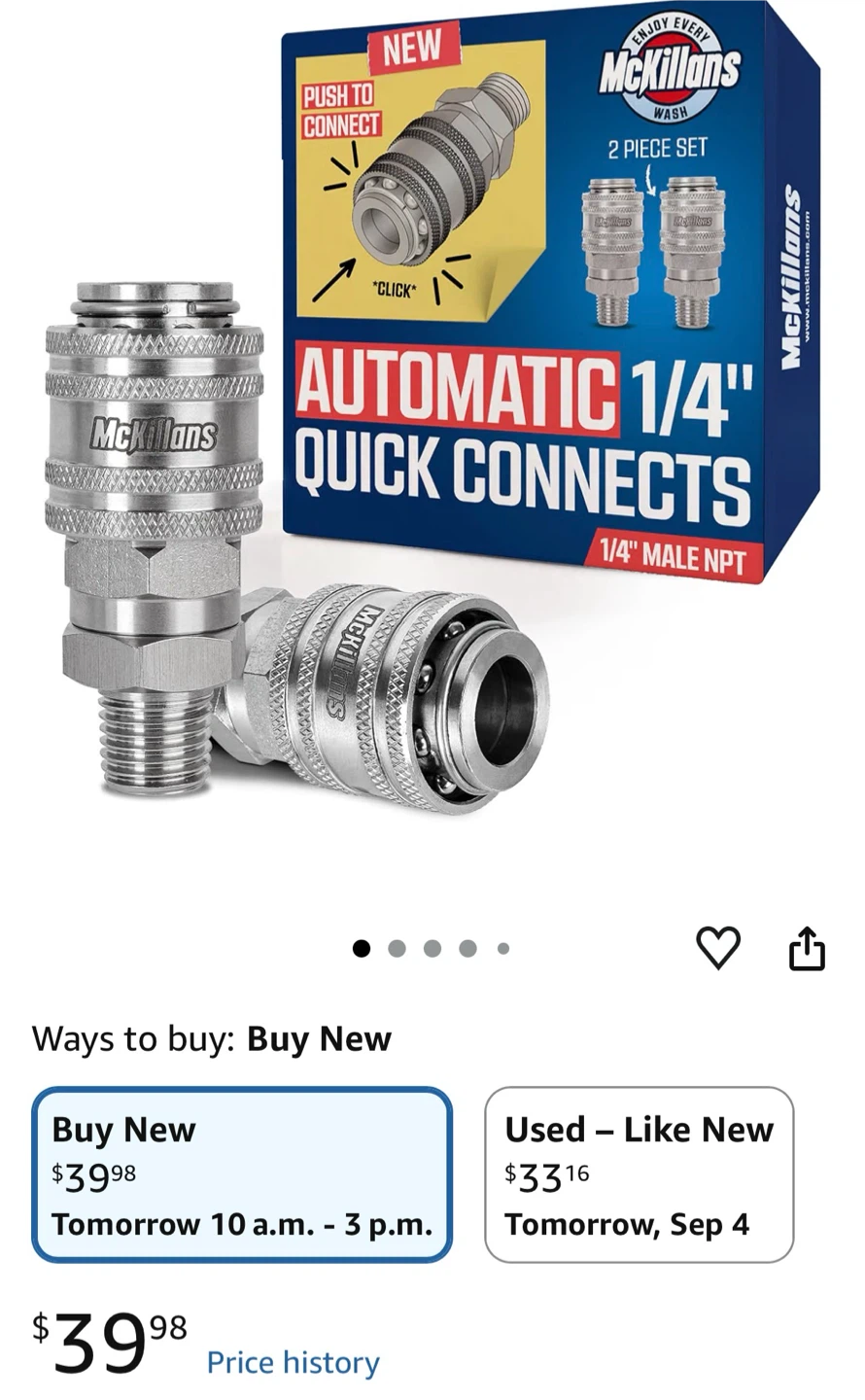 McKllans Automatic 1/4" Quick Connects (2 Piece Set) - photo 3