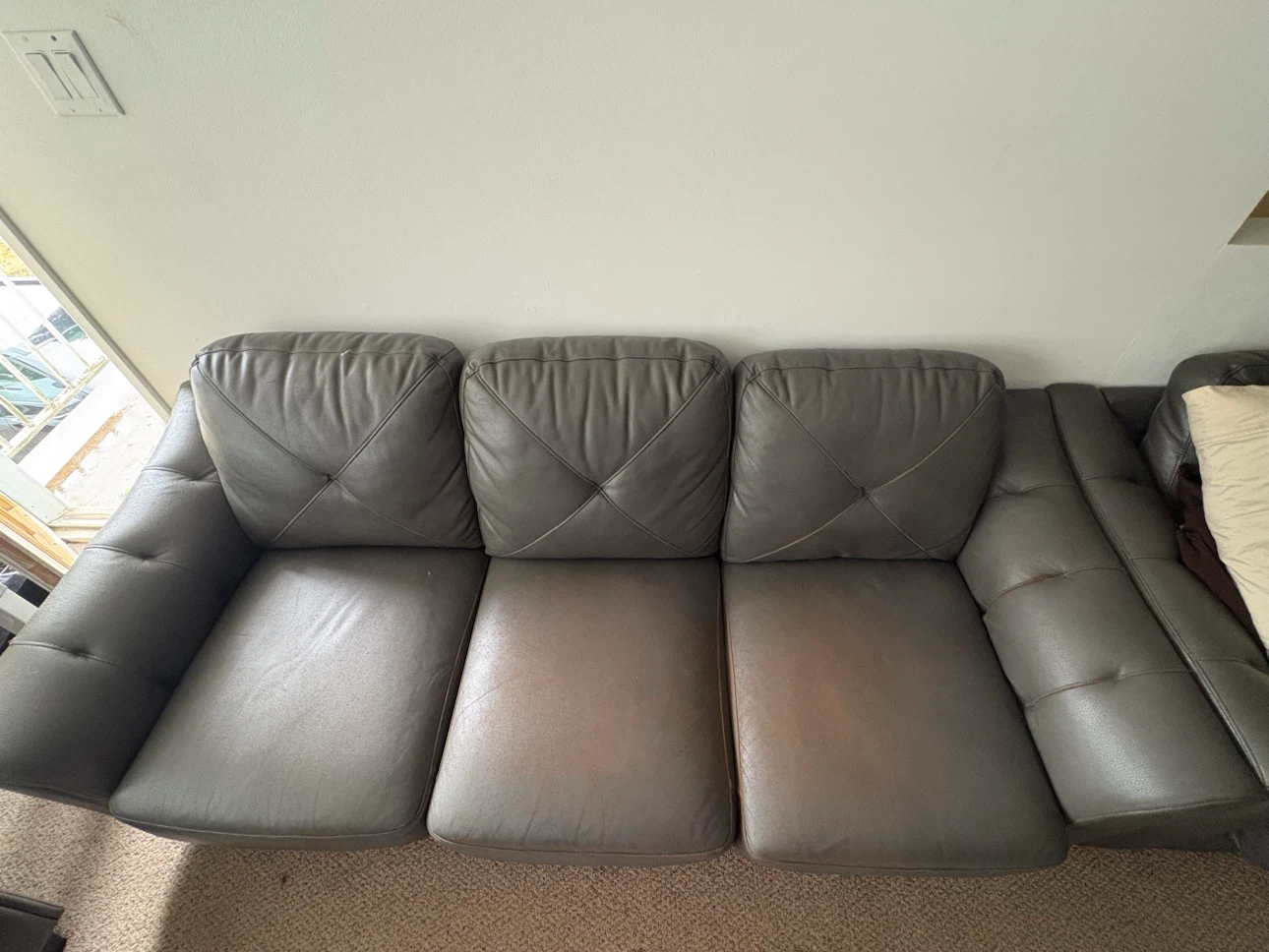 Gray Leather couches - photo 2