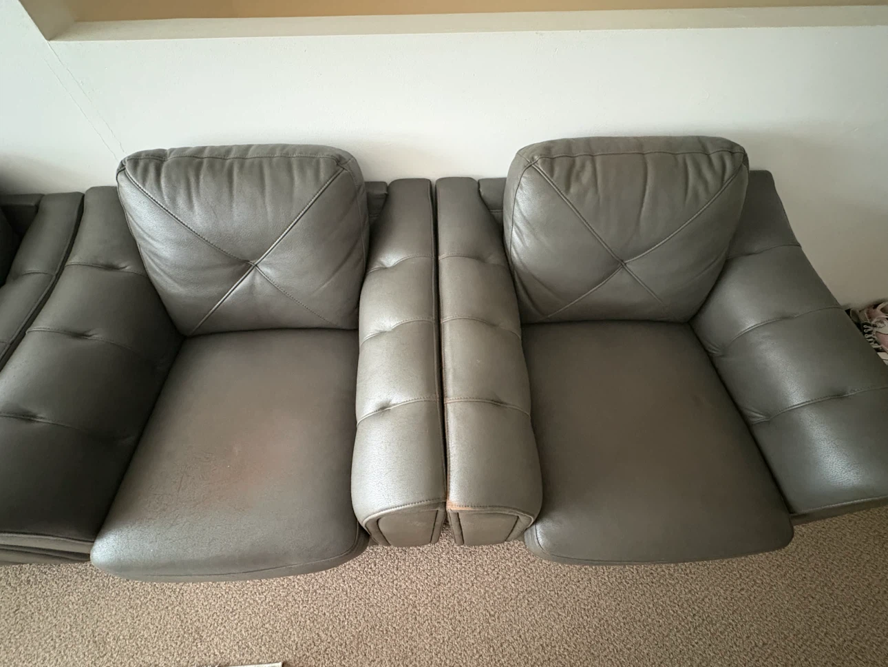 Gray Leather couches - photo 3