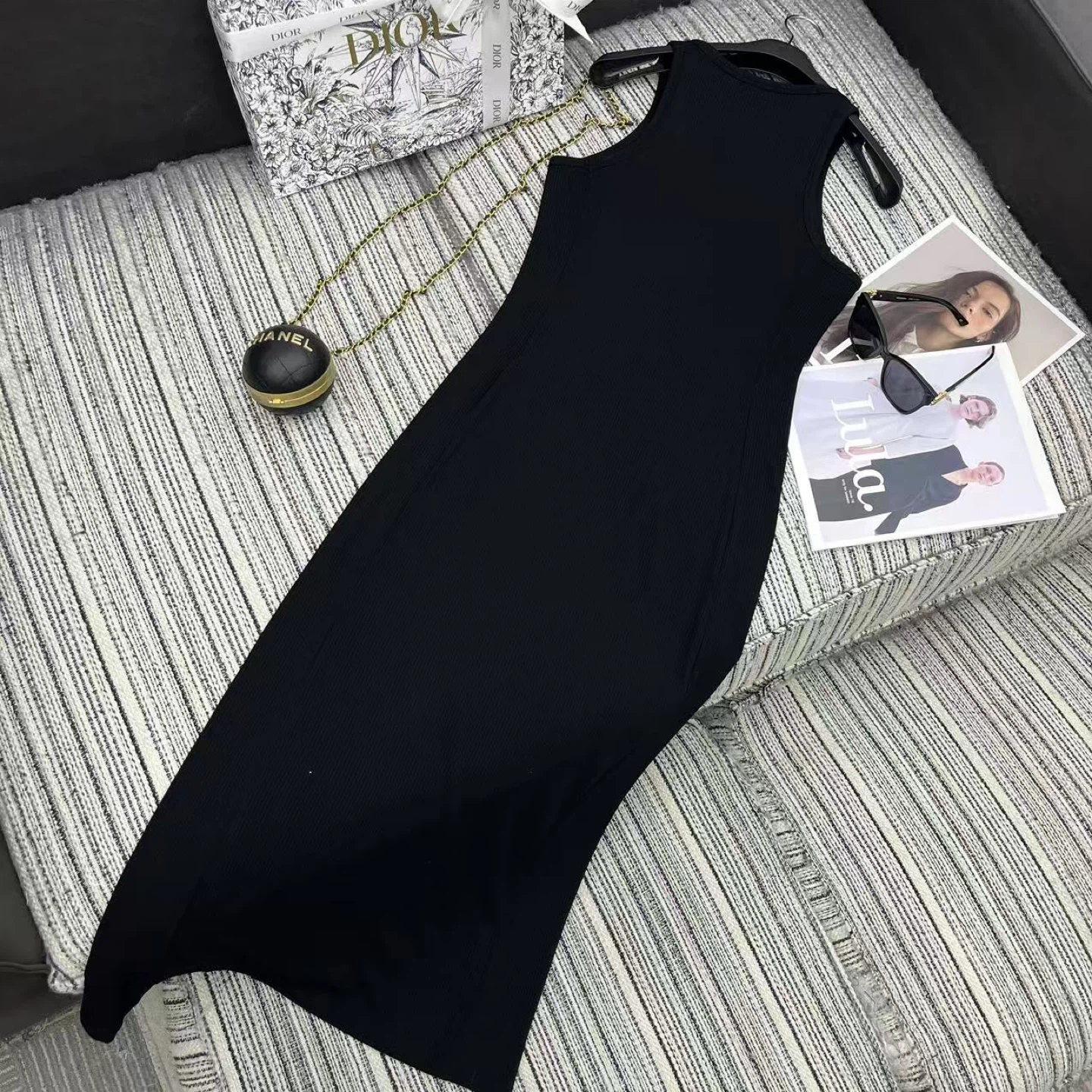 black ribbed tank dress - photo 2