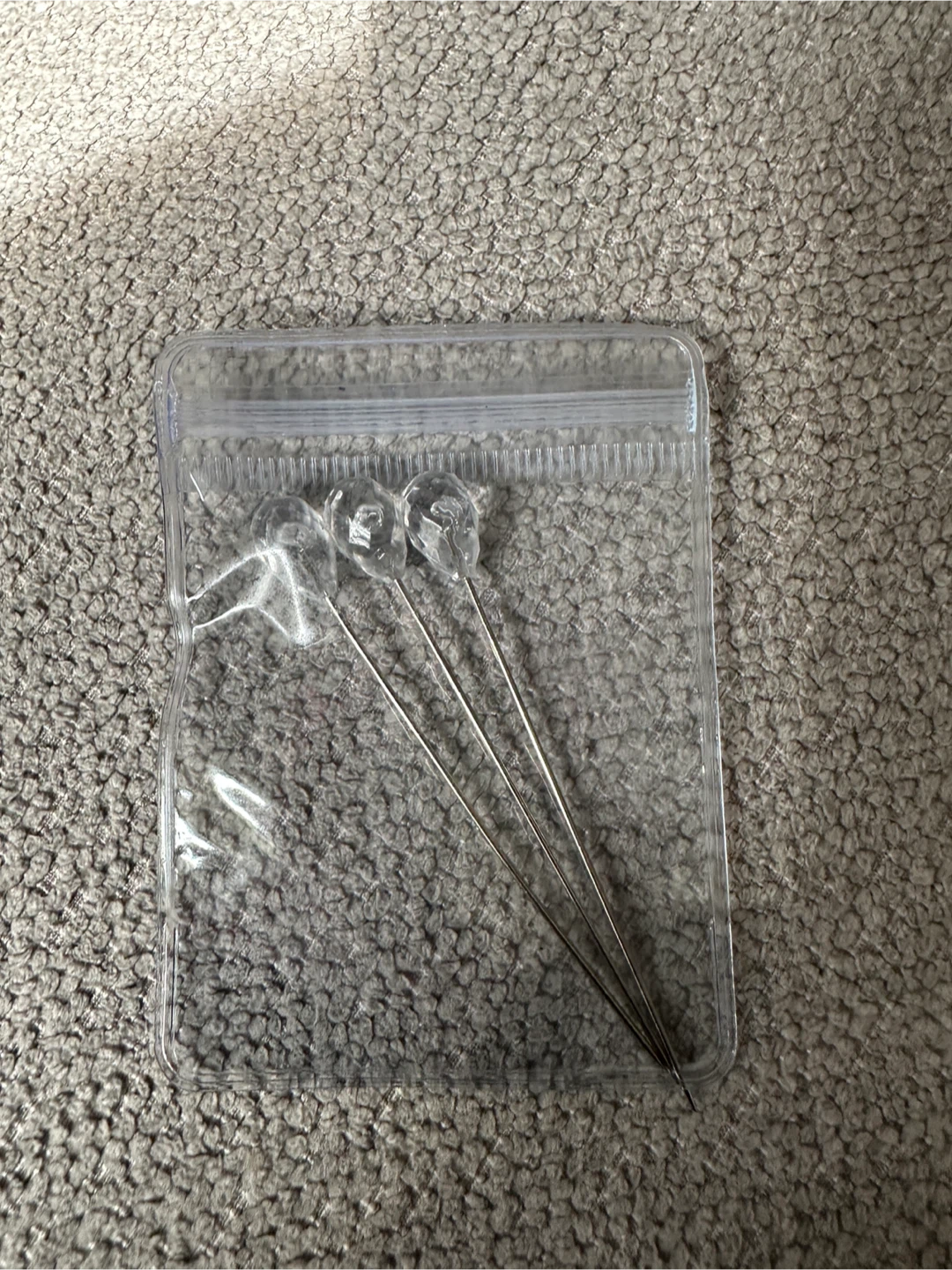 Clear Beaded Straight Pins