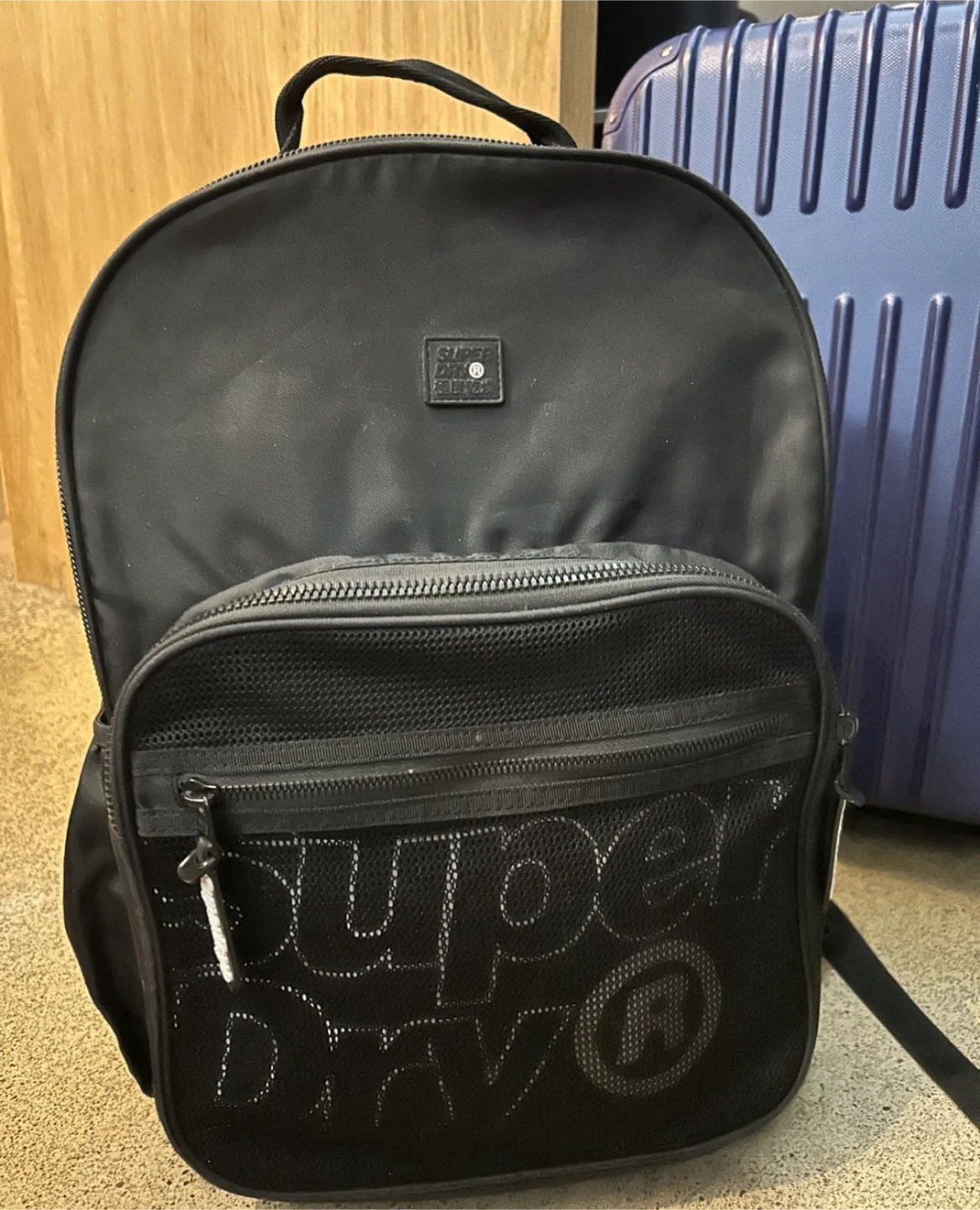London Auperdry Black Backpack Laptop Back To School Work Bag