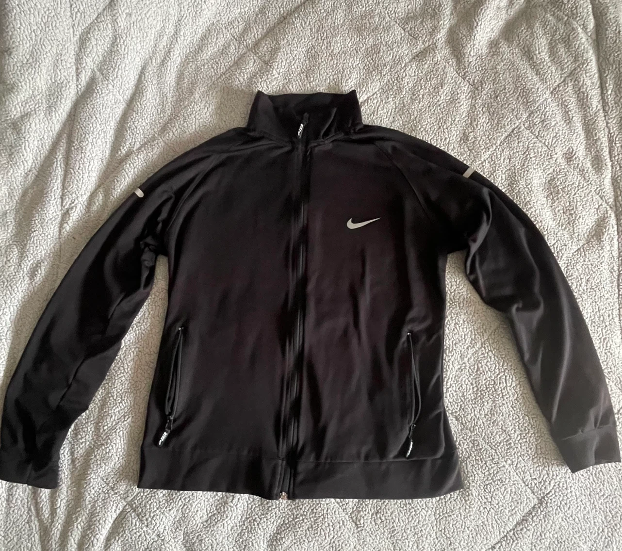 Nike Unisex Black Full-Zip Track Running Jacket - Size M