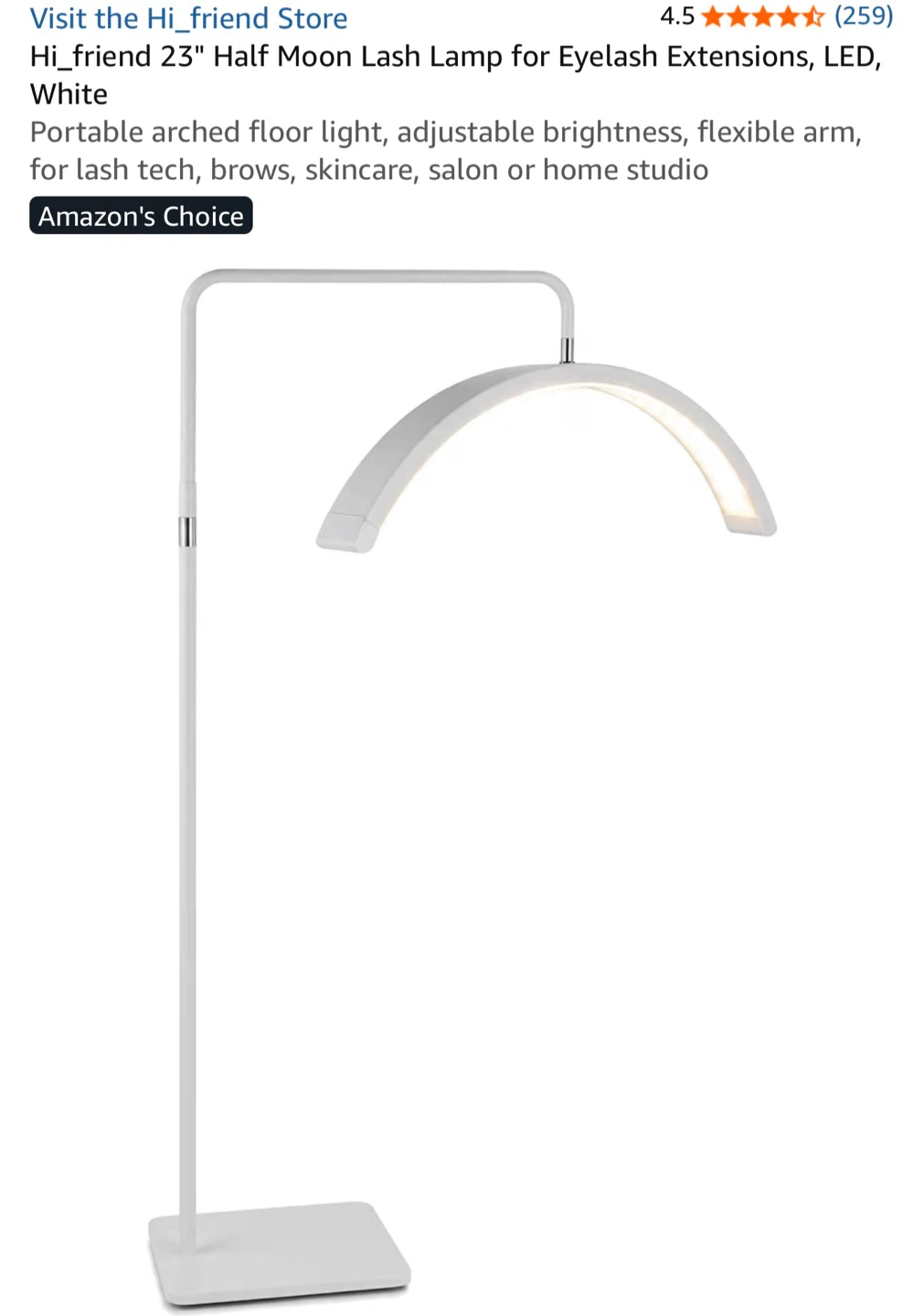 Hi_friend 23" LED Half Moon Lash Lamp in White