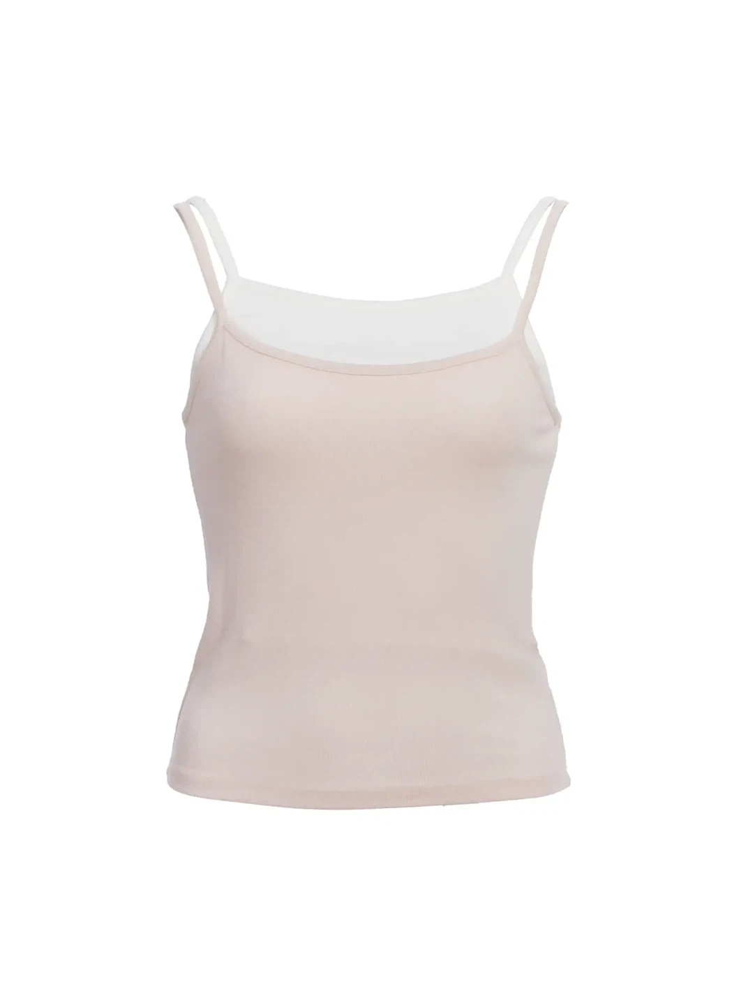 Lewkin Layered Cropped Cami Top Light Pink