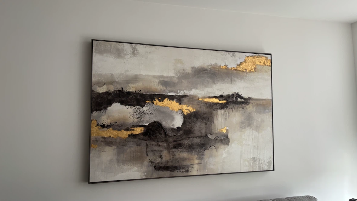 Abstract Gold and Grey Wall Art