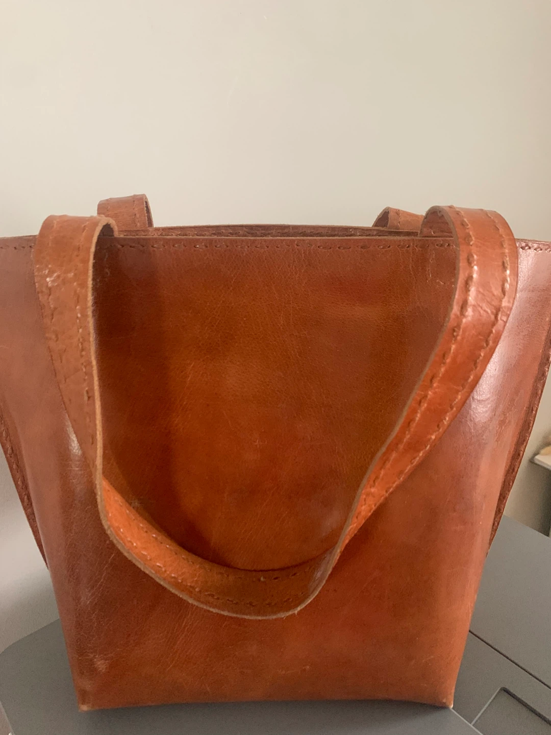 Tan Brown Leather Tote Bag - photo 3
