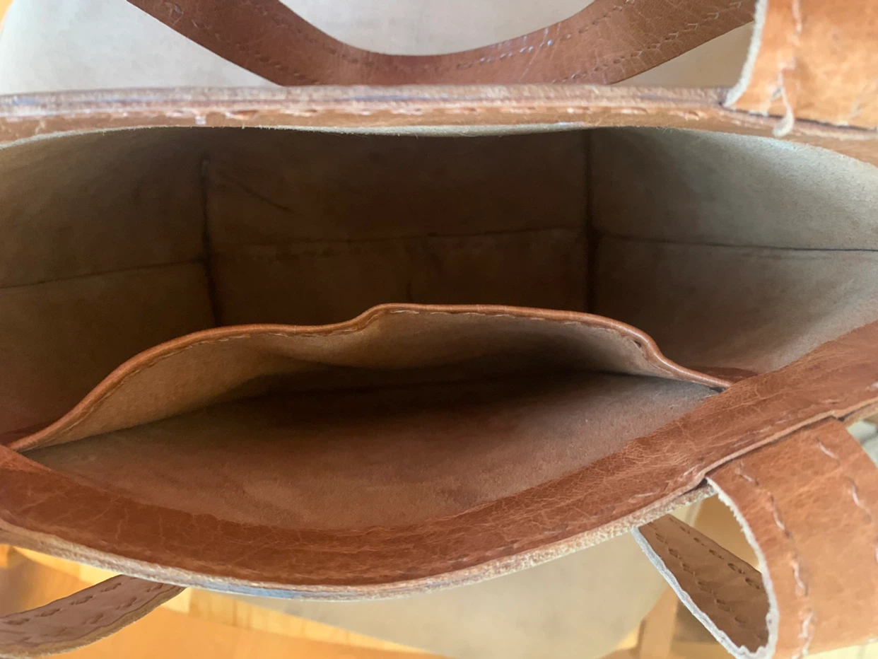 Tan Brown Leather Tote Bag - photo 4