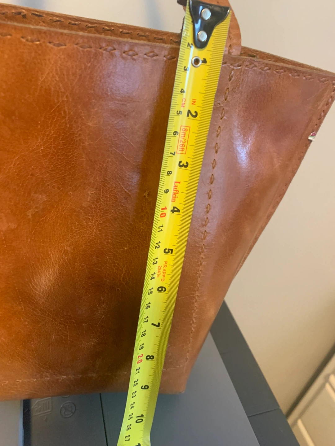 Tan Brown Leather Tote Bag - photo 5