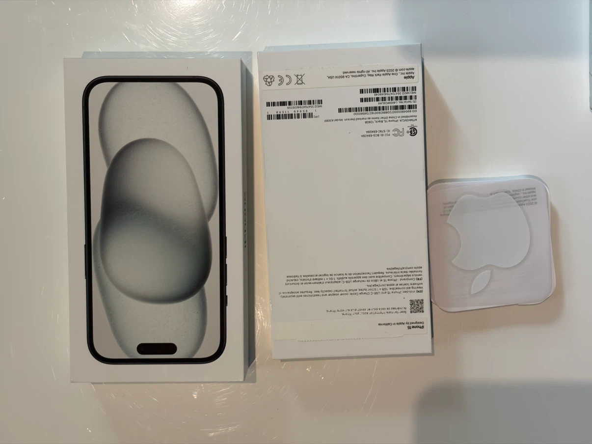 Box Only! Apple iPhone 15 128GB Black Empty Box