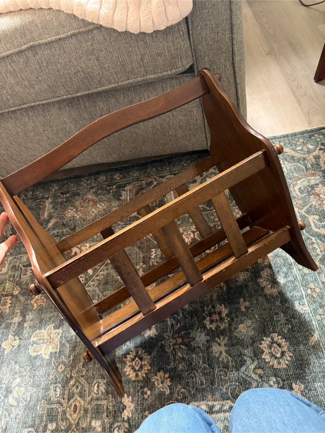 Vintage Wooden Magazine Rack - photo 2
