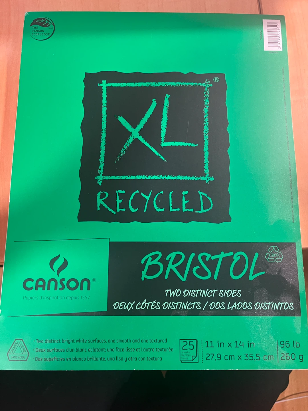 Canson XL Recycled Bristol Paper 15 Sheets Left
