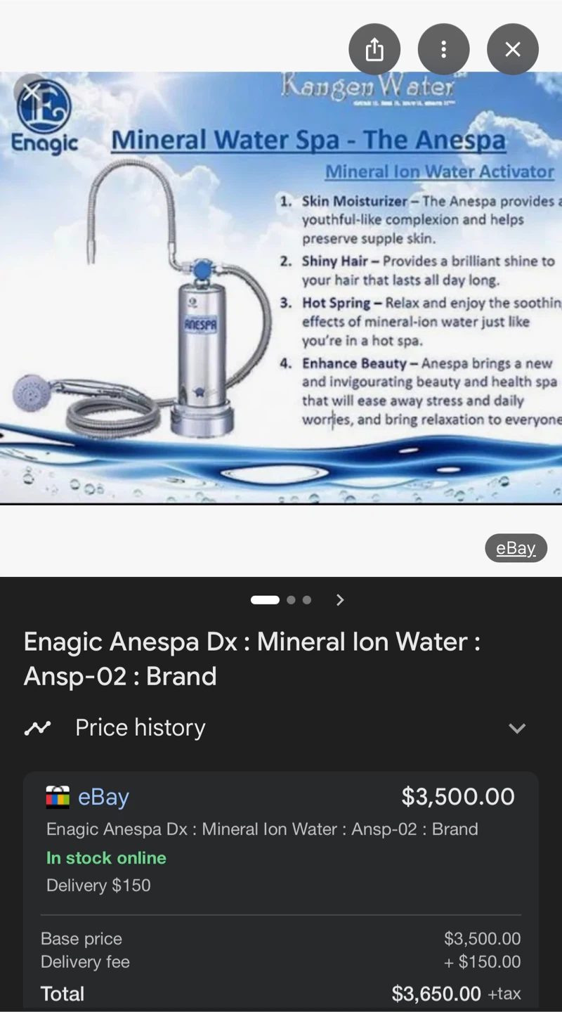 Enagic Anespa DX Mineral Ion Water System - photo 2