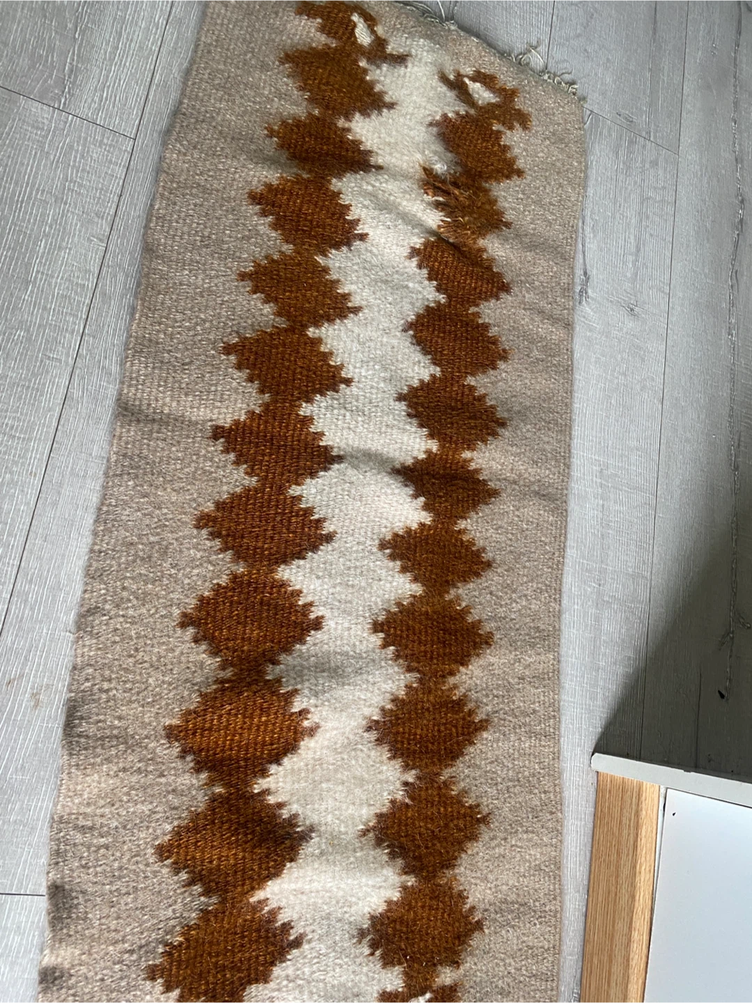 Handwoven Geometric Pattern Runner Rug