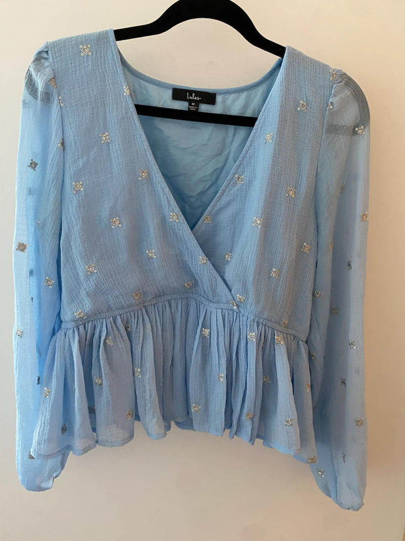Patterned Peplum Top