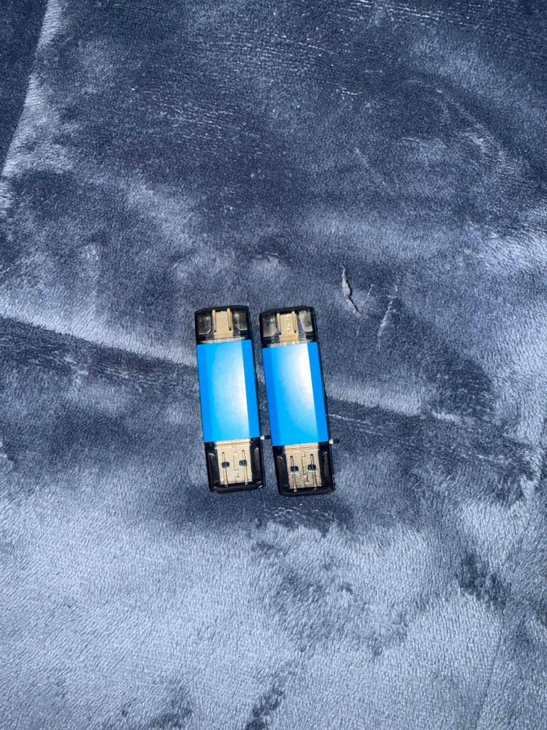 Two Blue USB Flash Drives