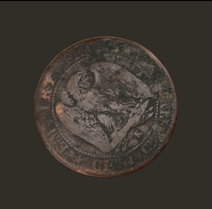 1855 French 10 Centimes Coin - photo 2