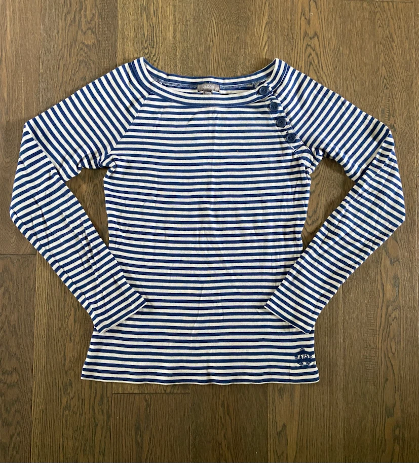 EUC: Vintage Y2K Jacob Nautical Striped Long Sleeve Knit Top XS