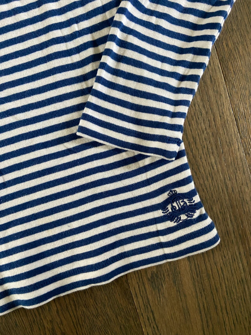 EUC: Vintage Y2K Jacob Nautical Striped Long Sleeve Knit Top XS - photo 2