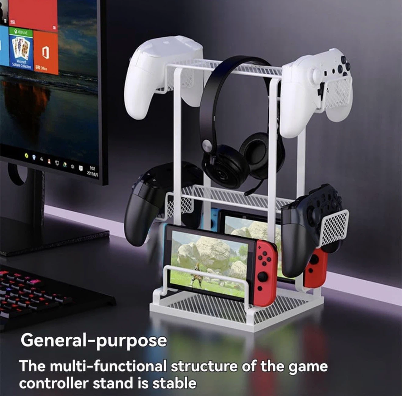 Multi-Functional Gaming Headphone 3-Layer Metal Stand