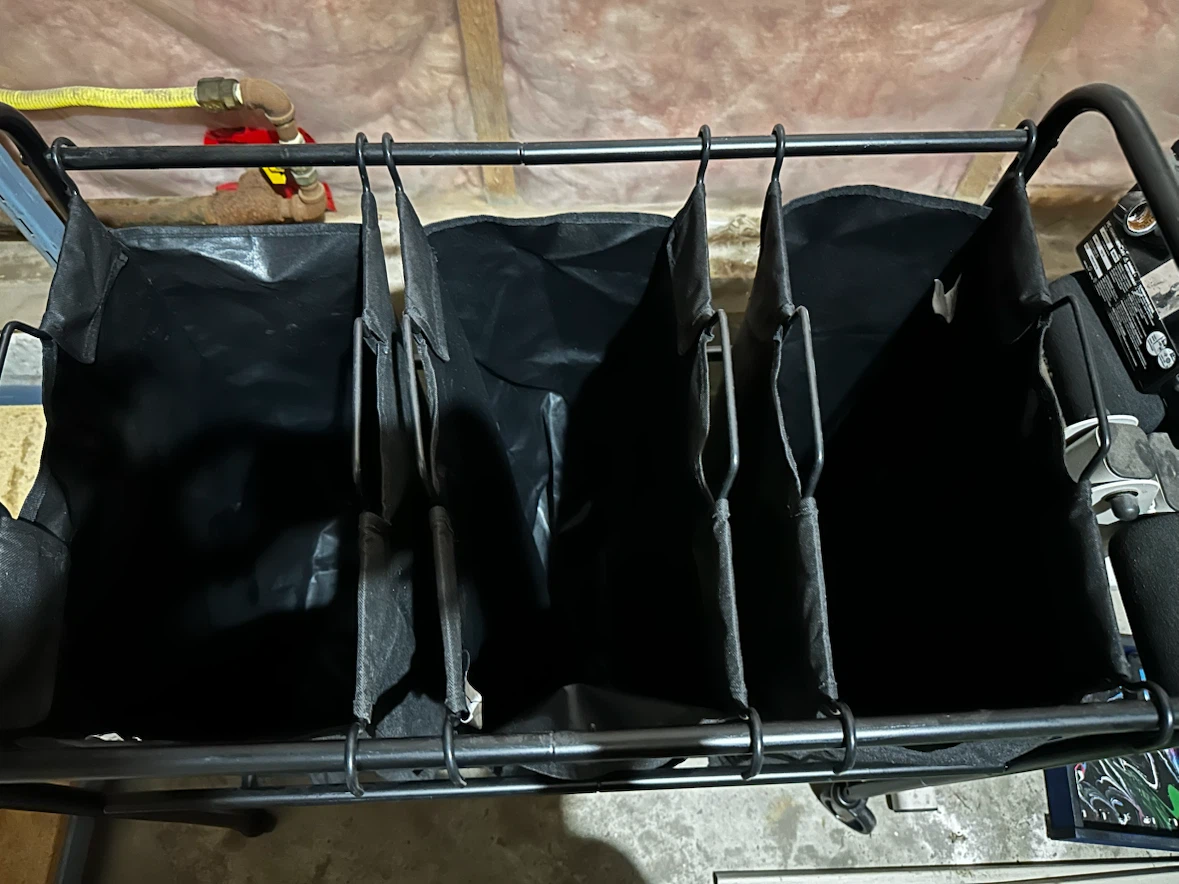 Rolling Storage Organizer with Fabric Bins
