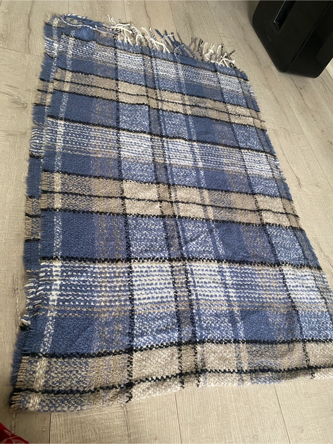 Indigo Plaid Throw Blanket