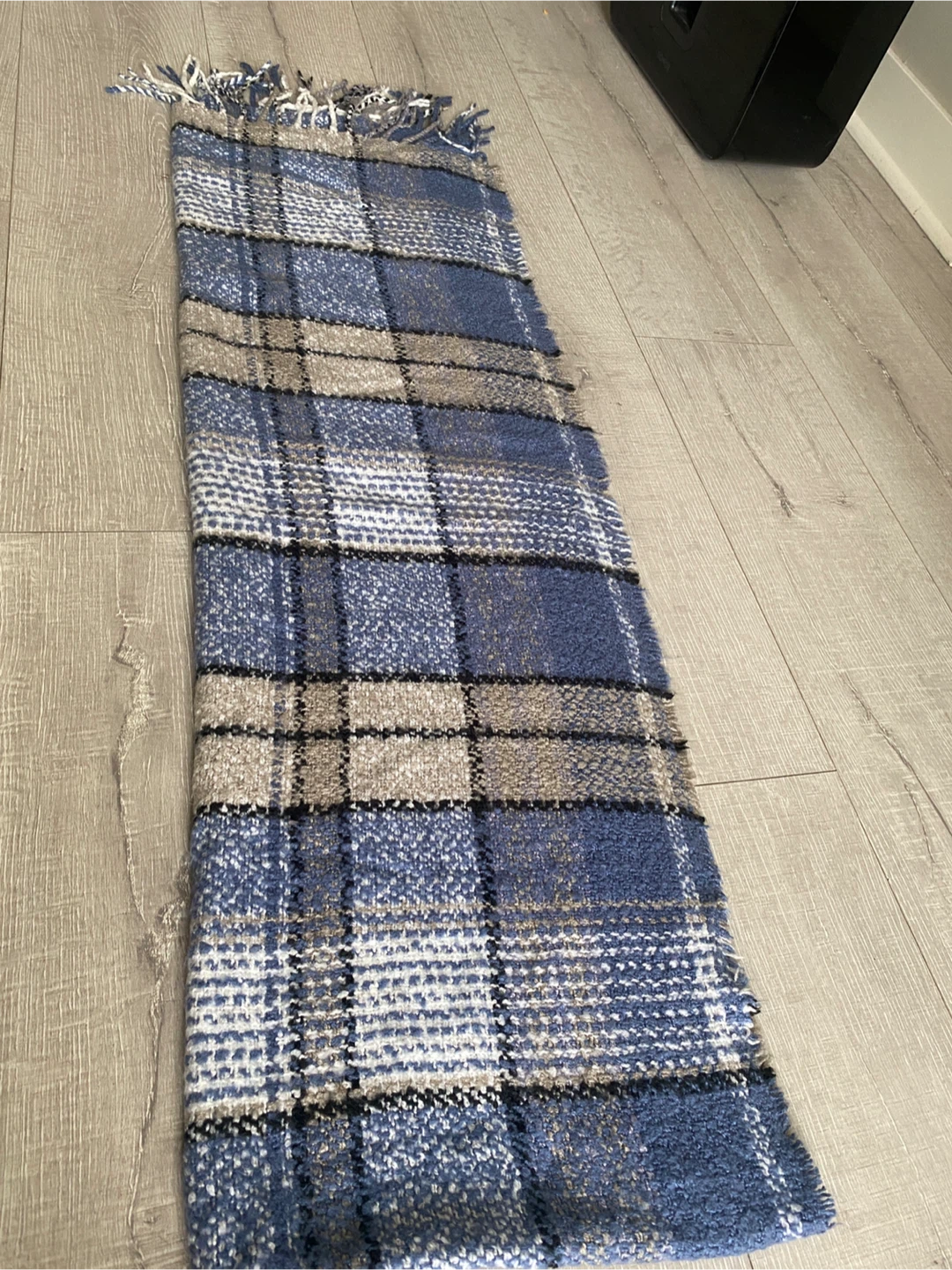 Indigo Plaid Throw Blanket - photo 2