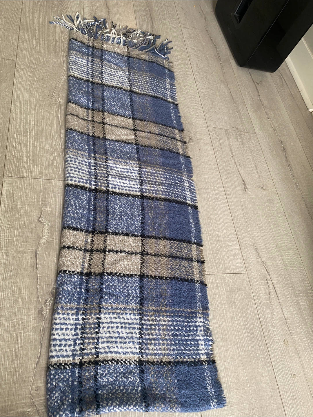 Indigo Plaid Throw Blanket - photo 3